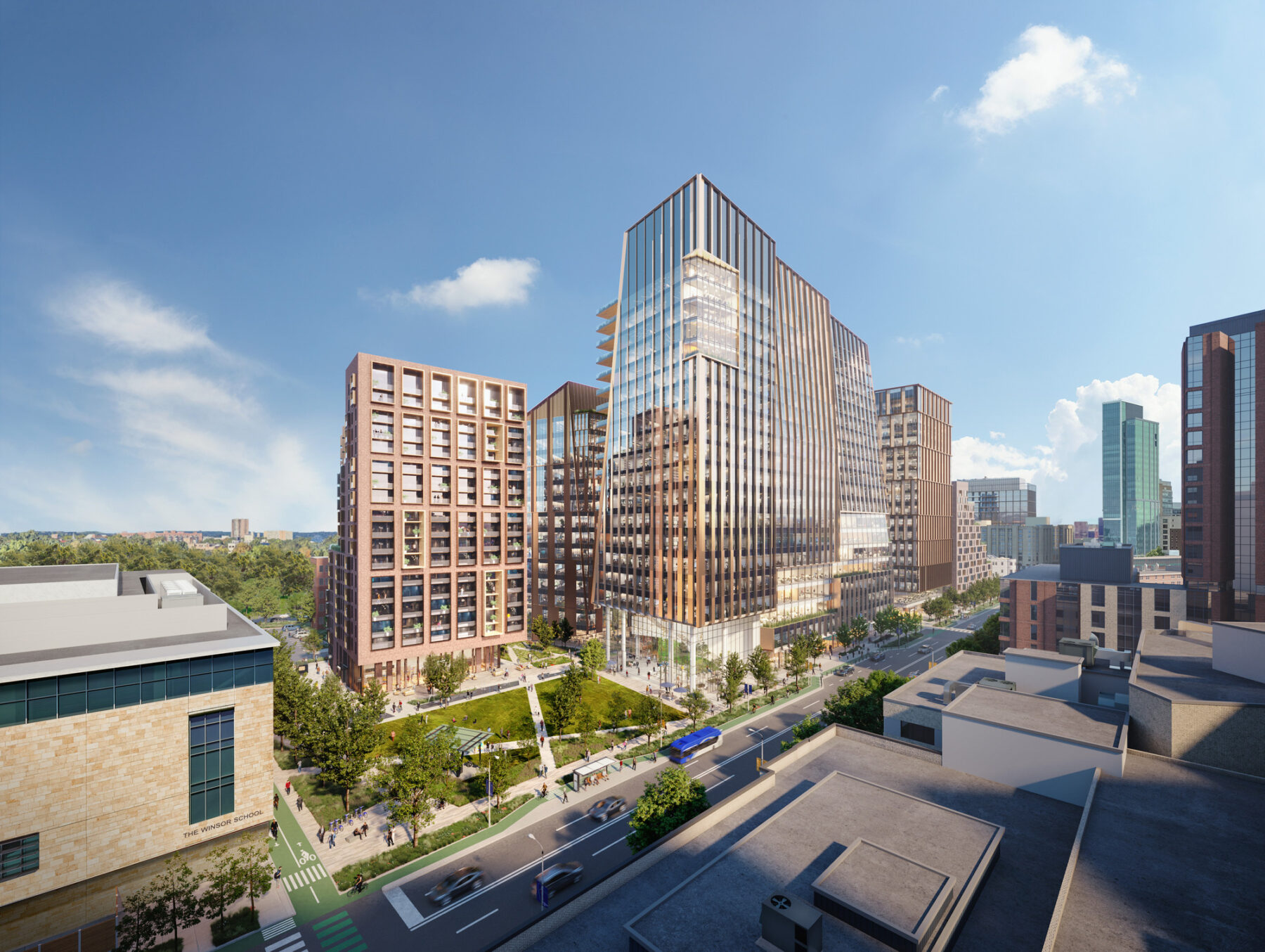rendering of Longwood Place mixed use district