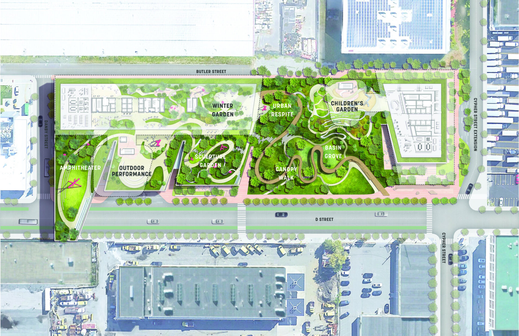 plan of arboretum at D&E Street Development Competition