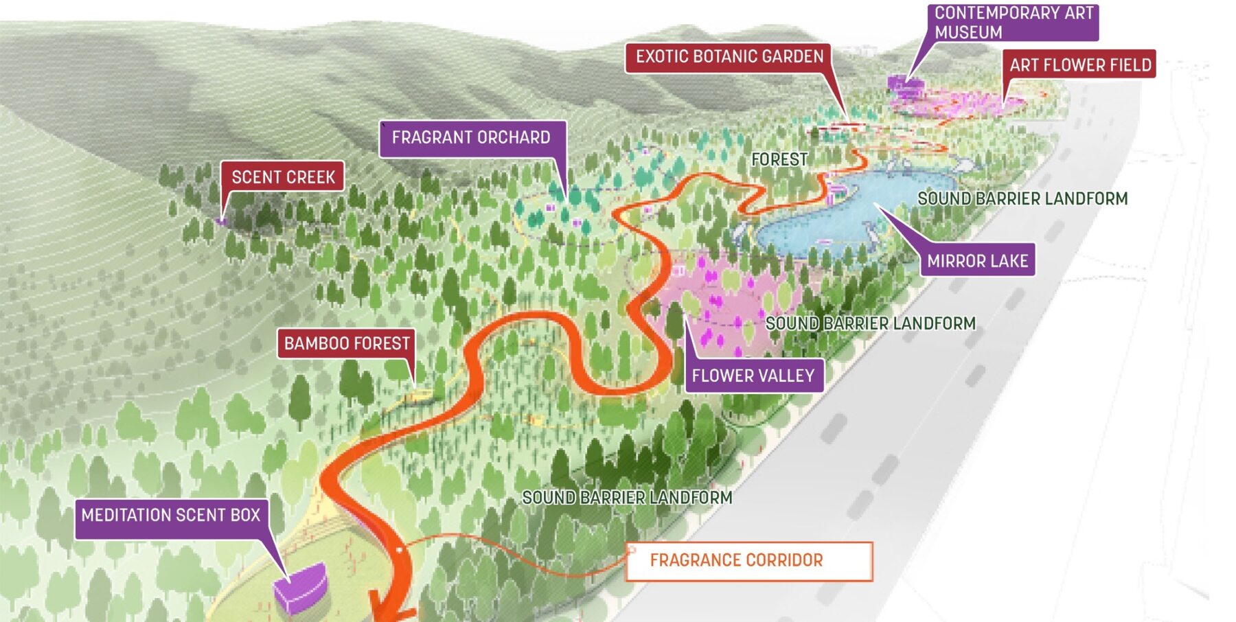 map of Fragrance Valley section of master plan