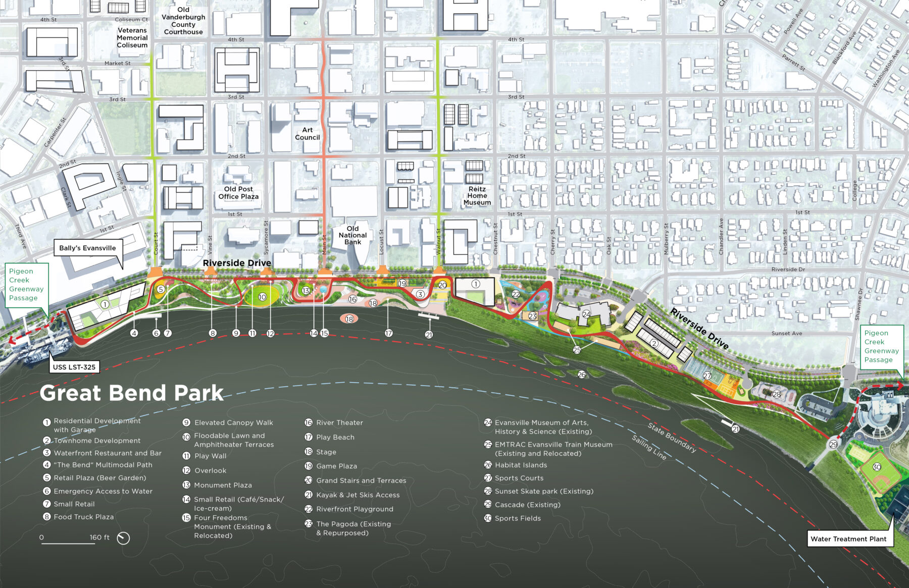 Master Plan for Great Bend Park in Evansville