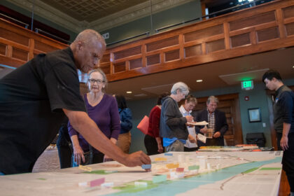 photograph of community engaging in project planning process