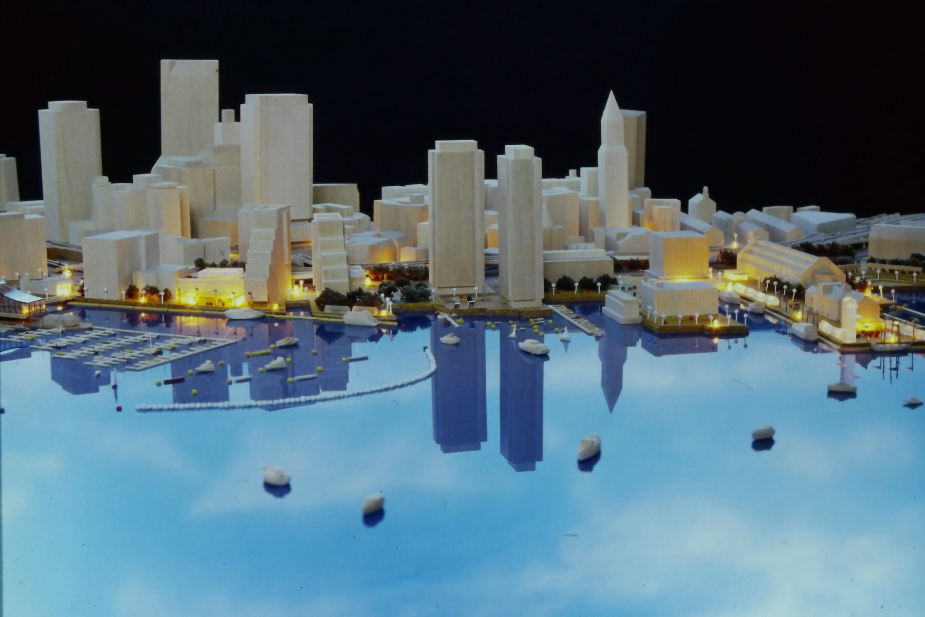 photo of architectural model of Boston Waterfront