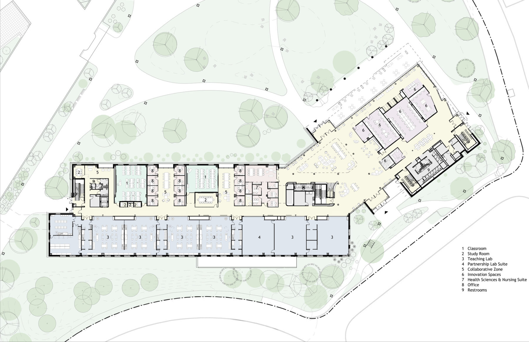 Floor plan of the new academic building