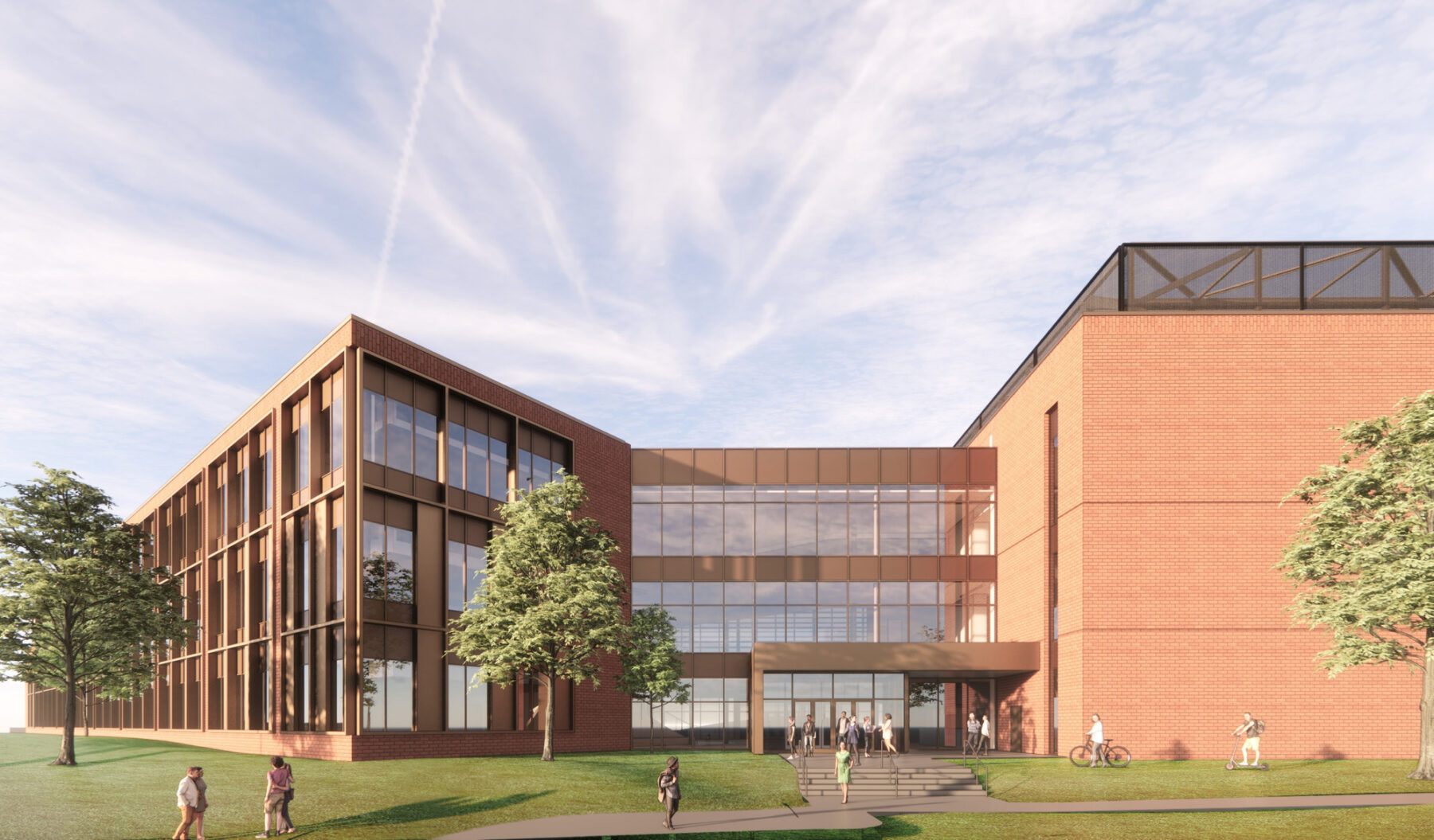 Rendering of building exterior curtain wall