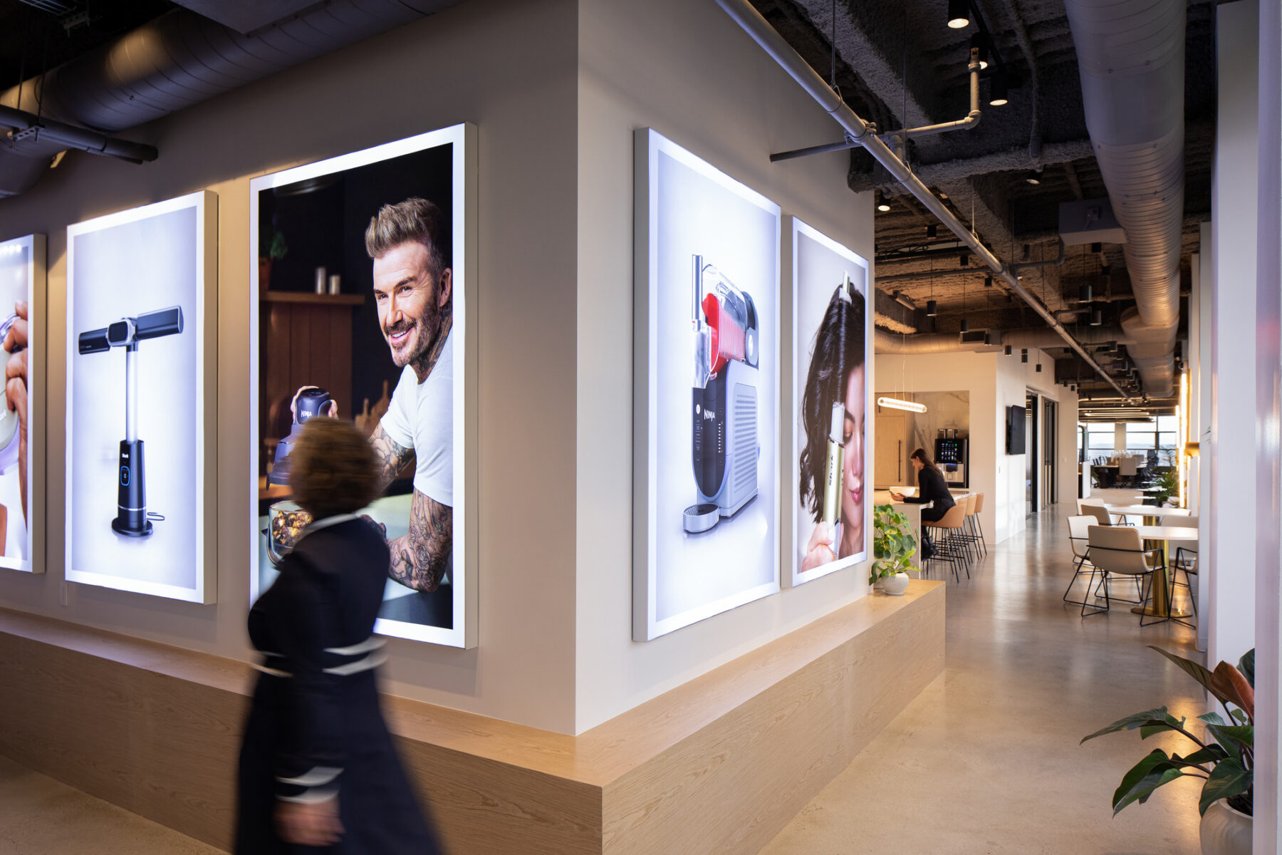 photograph of branding elements in a corporate circulation space