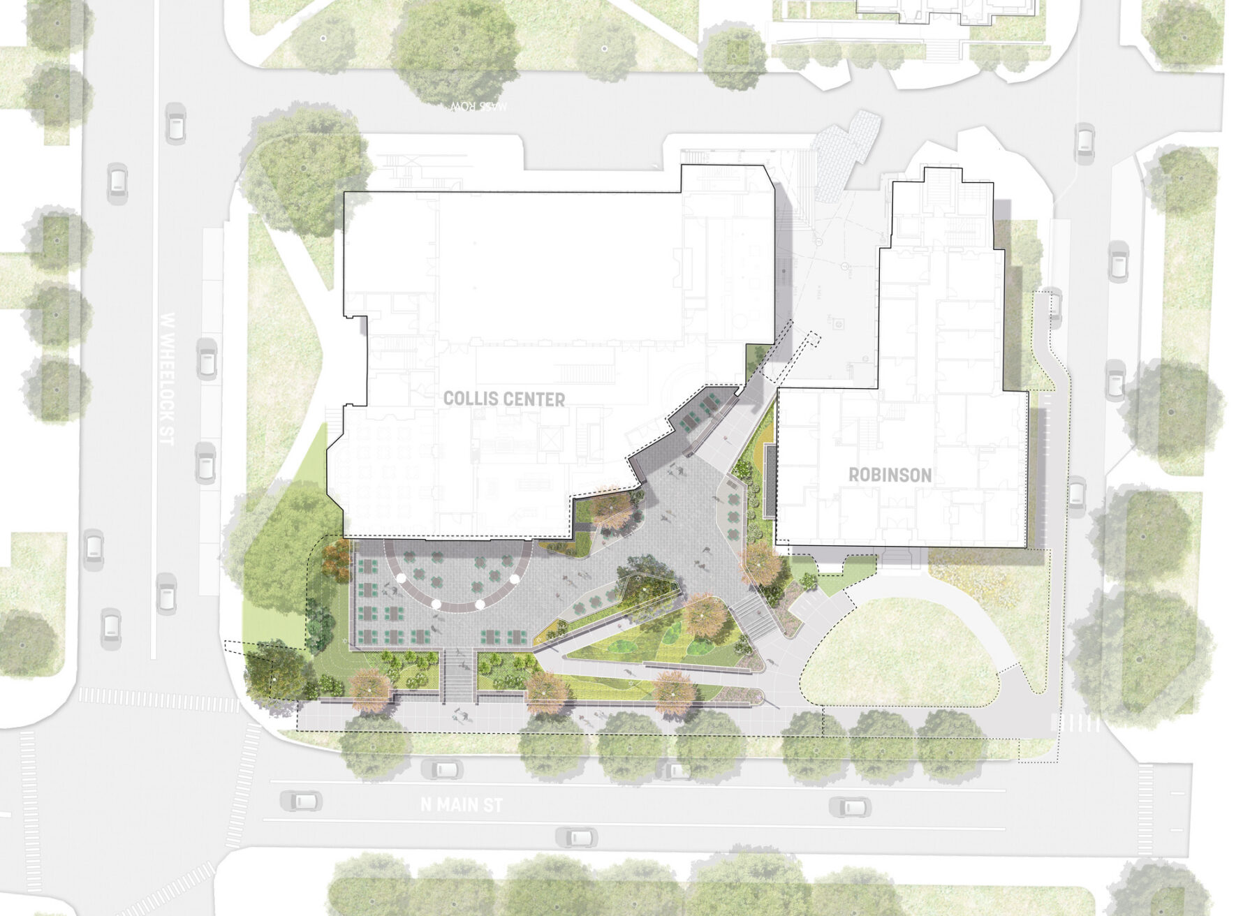 Illustrated site plan for renovation