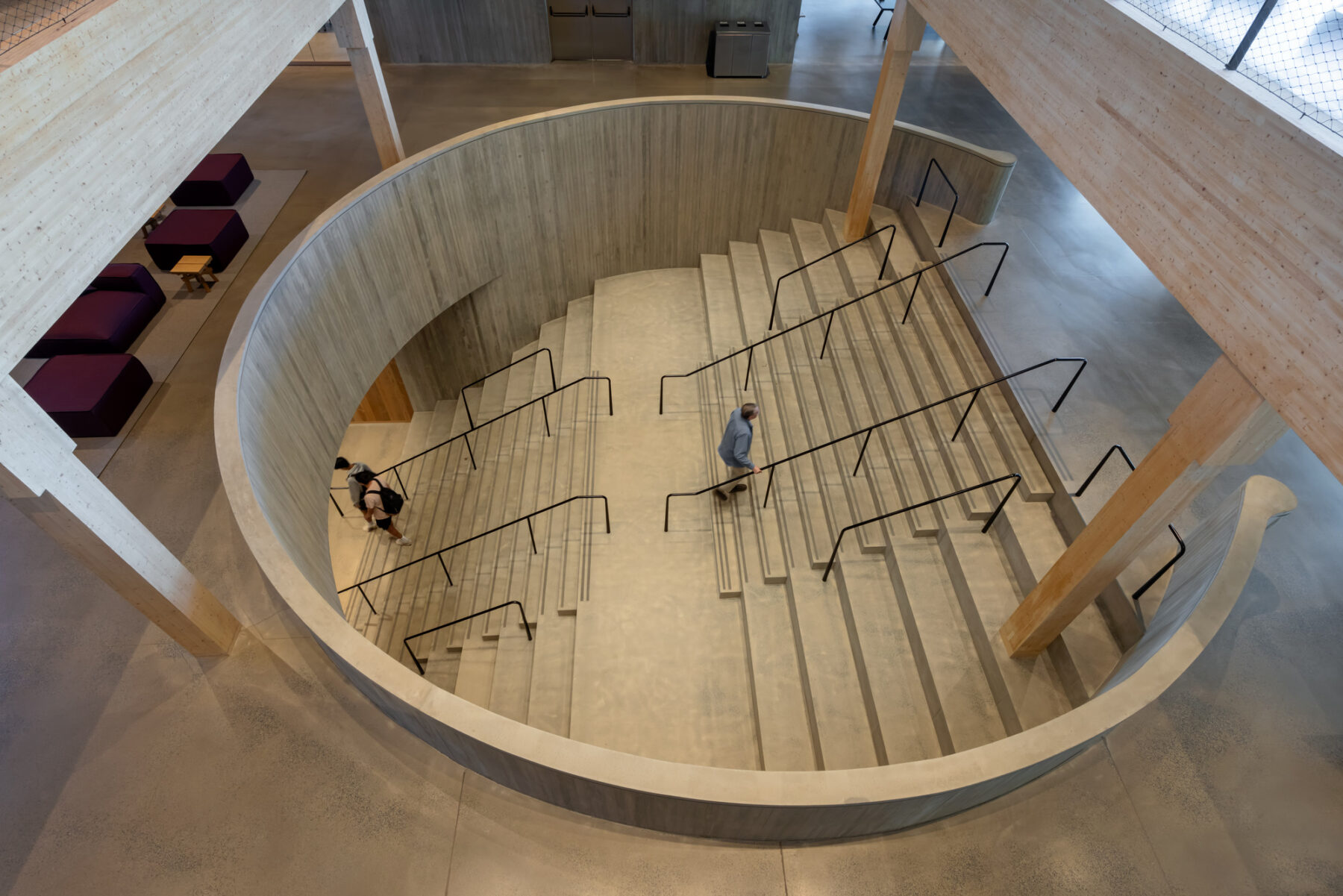 Photo of stair atrium and original concrete details