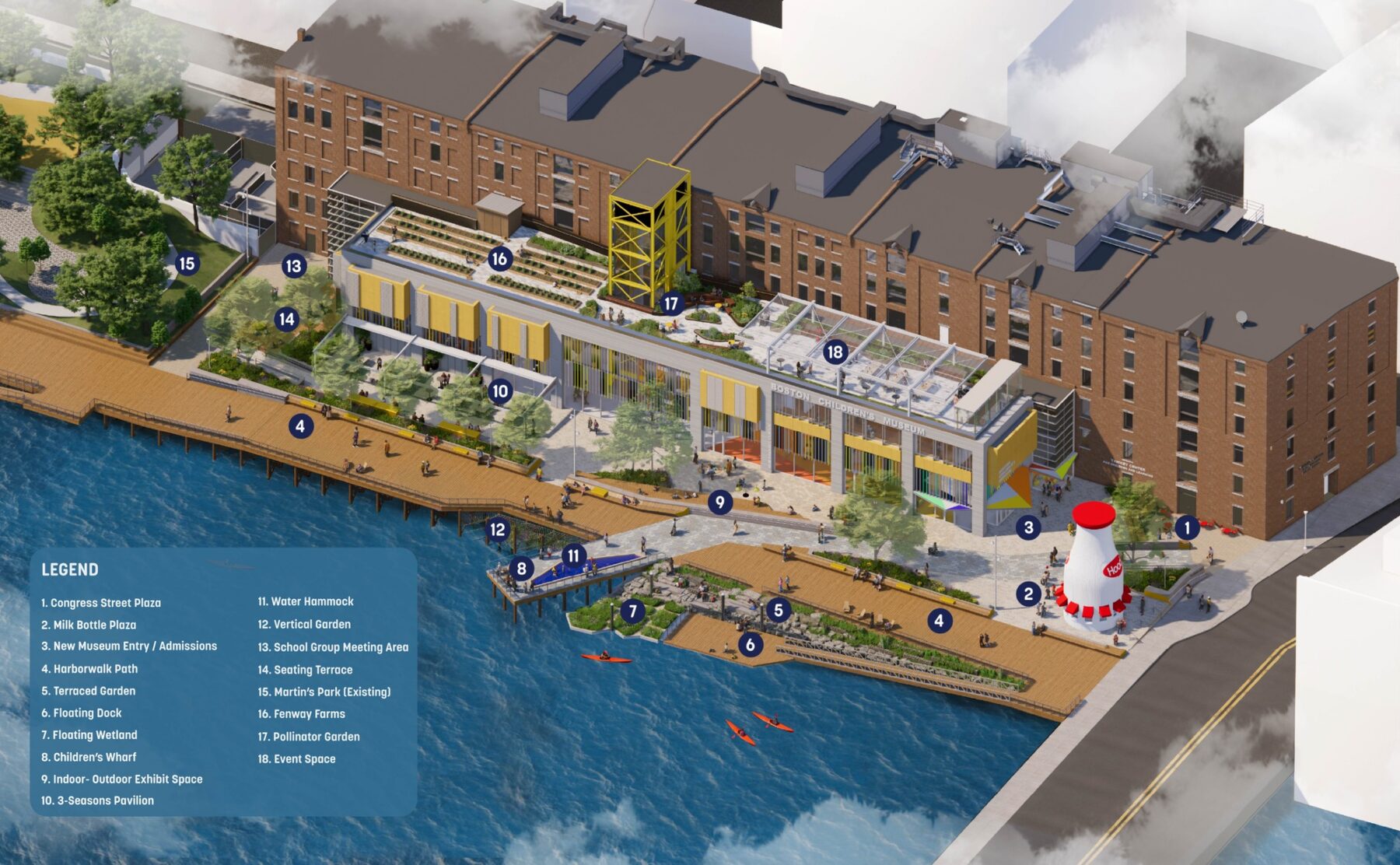 Axonometric rendered view of full master plan design