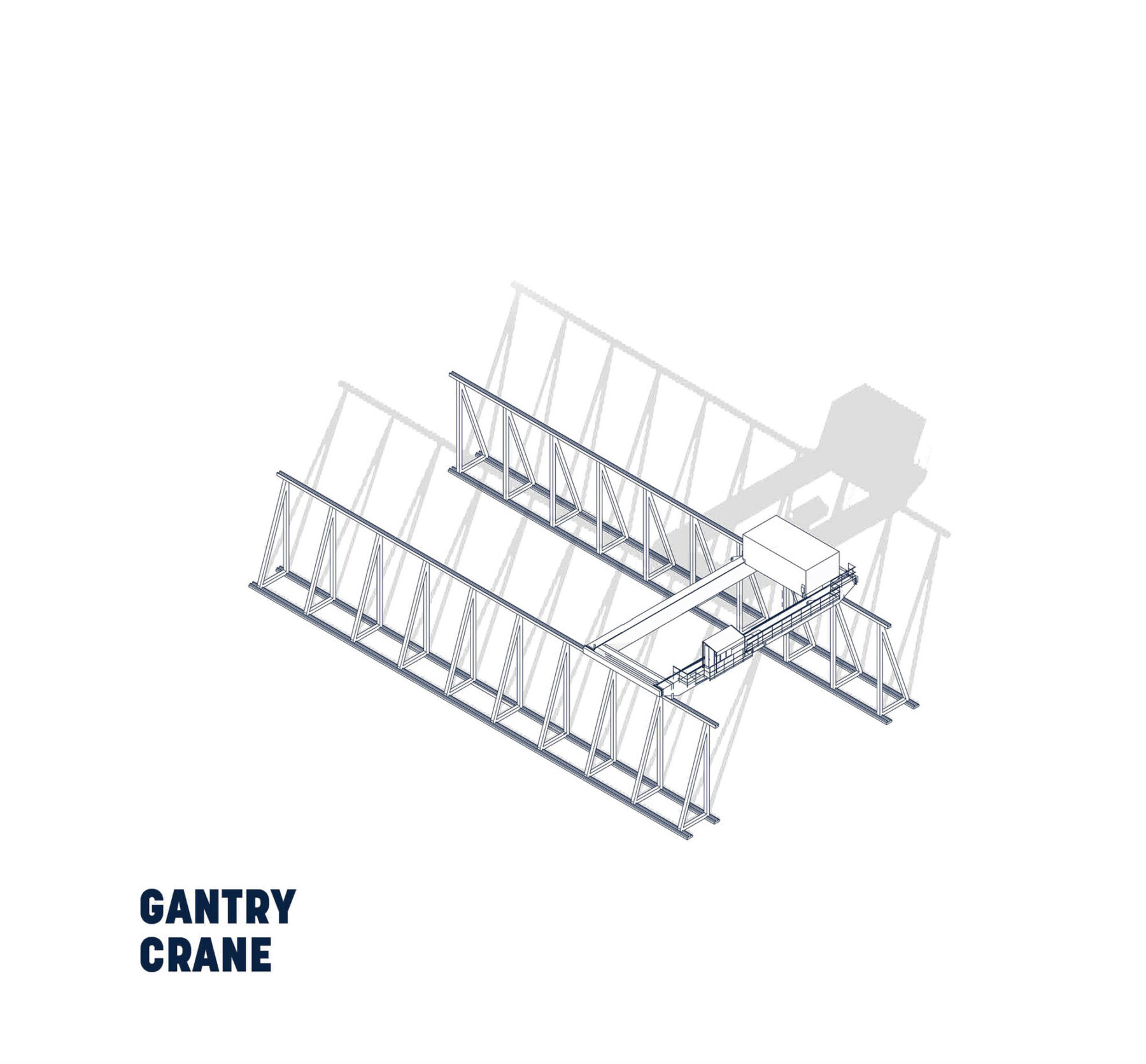 Axonometric drawing of the gantry crane structure