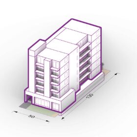 TOD housing models showing various configurations and massing